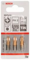 Набор бит Bosch 3шт Ph 2/ 25 TIN (546)