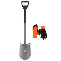 Лопата FISKARS садовая телескопическая + перчатки