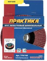 Круг полировальный Практика лепестковый, абразивный, мягкий, 125 мм, М14, 20 мм