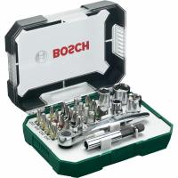 Набор бит Bosch 26шт +ключ-трещотка PH/PZ/T/HEX 25мм (322)