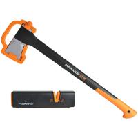 Набор FISKARS топор-колун Х21 + точилка (1019333129047)