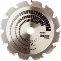 Диск пильный Bosch твердосплавный 160х20/16х 12 Construct(630)