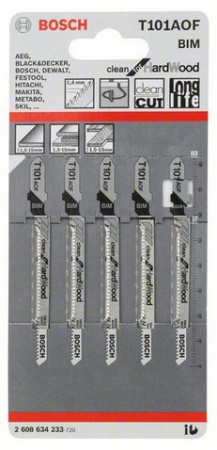 Набор пилок Bosch 5шт T101 AOF (233)