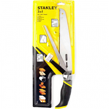 Ножовка универсальная Stanley с 3-мя сменными полотнами 0-20-092