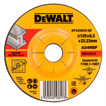 Круг шлифовальный по металлу DeWalt 125х22.2х6,3