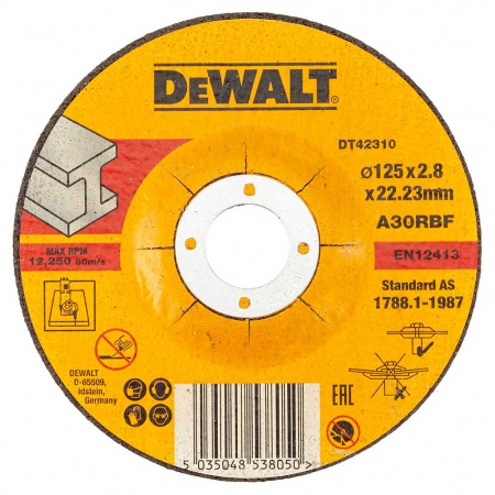Круг шлифовальный по металлу DeWalt INDUSTRIAL 125х22,2мм