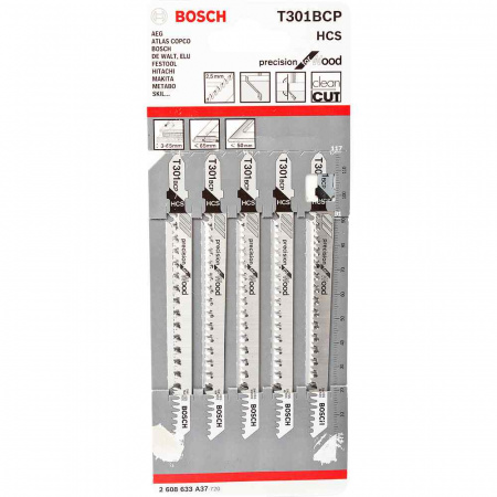 Набор пилок Bosch 5шт T301 BCP (A37)