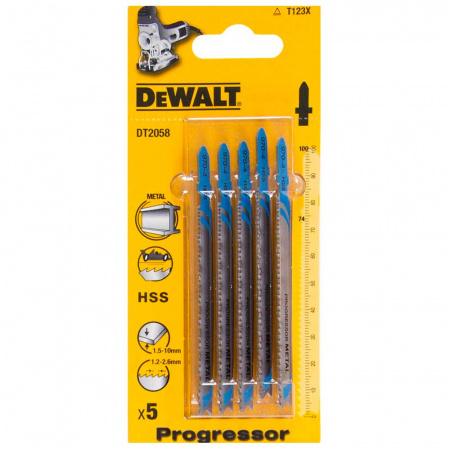 Набор пилок для лобзика T123X DeWalt 5шт (DT2058)