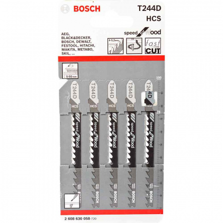 Набор пилок Bosch 5шт T244 D (058)