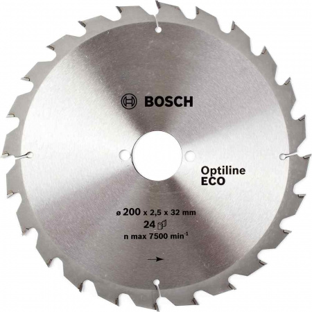 Диск пильный Bosch твердосплавный 200х32х 24 Optiline ECO (791)