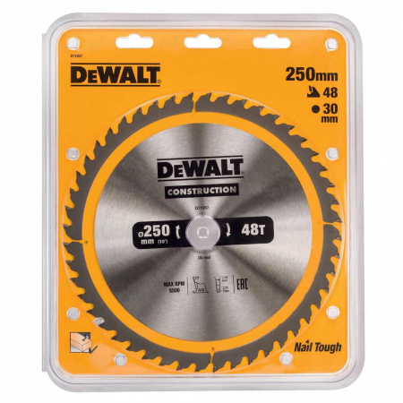 Диск пильный DeWalt твердосплавный 250х30х48 CONSTRUCTION DT1957