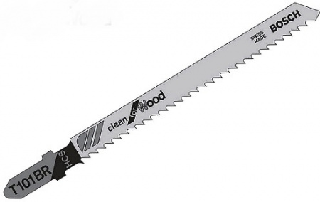 Пилка для лобзика Bosch по дереву ДСП T101 BR, чистый рез (623)