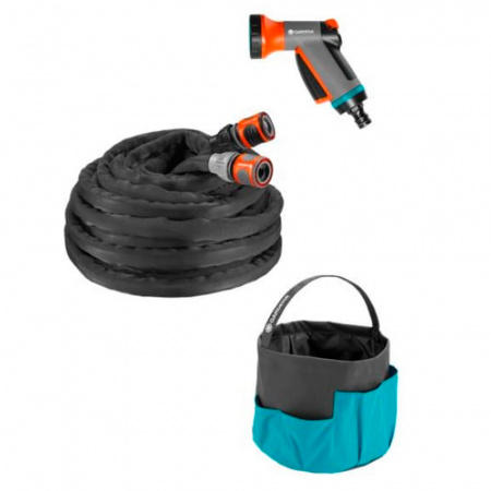 Шланг текстильный GARDENA Liano 13 мм, 10 м 1/2"+ комплект для полива, сумка для хранения