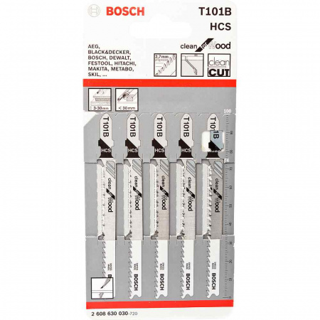Набор пилок Bosch 5шт T101 B (030)
