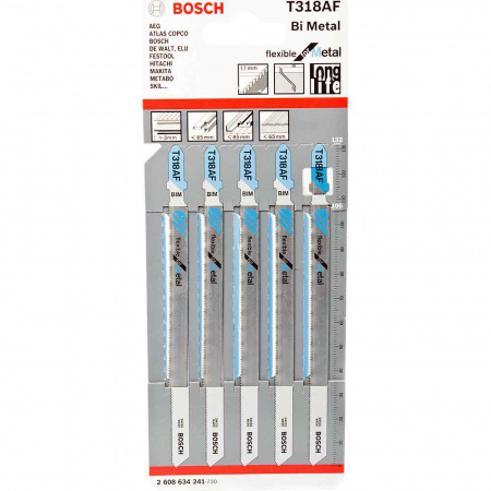 Набор пилок Bosch 5шт T318 AF (241)