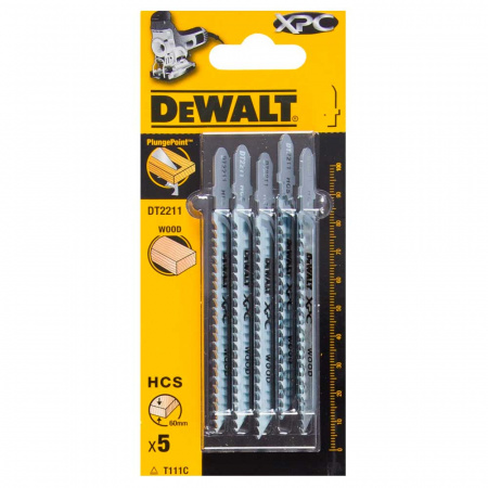Набор пилок для лобзика T111C DeWalt 5шт (DT2211)