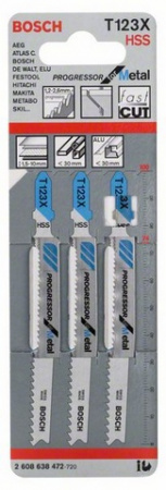 Набор пилок Bosch 3шт T123 HSS (472)