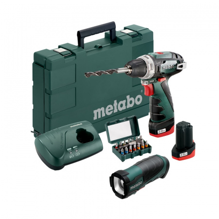 Шуруповерт аккумуляторный Metabo PowerMaxx BS Basic+набор бит
