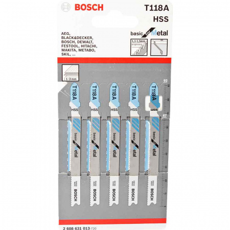 Набор пилок Bosch 5шт T118 A (013)
