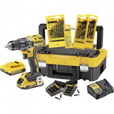 Шуруповерт аккумуляторный DeWalt DCD791D2+ набор оснастки