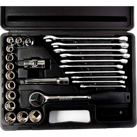 Набор головок торцевых Stanley 1/2" и ключей комб. (26 предметов) 1-89-105