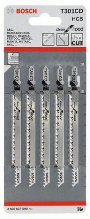 Набор пилок Bosch 5шт T301 CD (590)