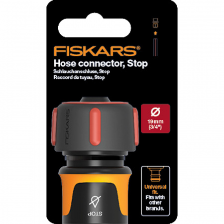Коннектор для шланга с автостопом FISKARS 19мм (3/4") (1027081)